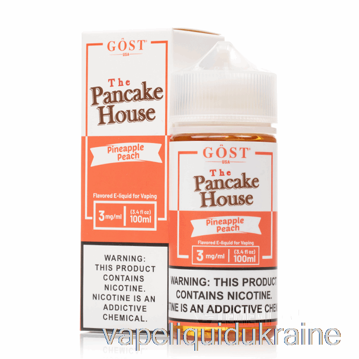 Vape Liquid Ukraine Pineapple Peach - The Pancake House - GOST Vapor - 100mL 3mg